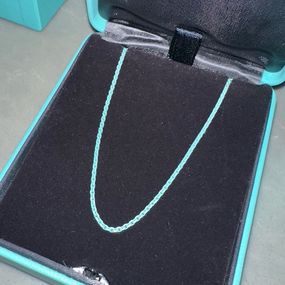 TIFFANY & CO "SPARKLER" BLUE ENAMEL COATED SILVER CHAIN/NECKLACE 100% AUTHENTIC - Picture 13 of 16